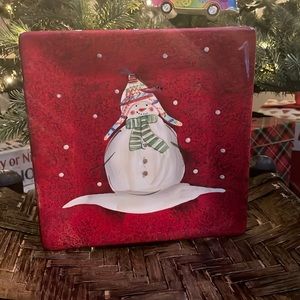 Oneida Ceramic Snowman Plate